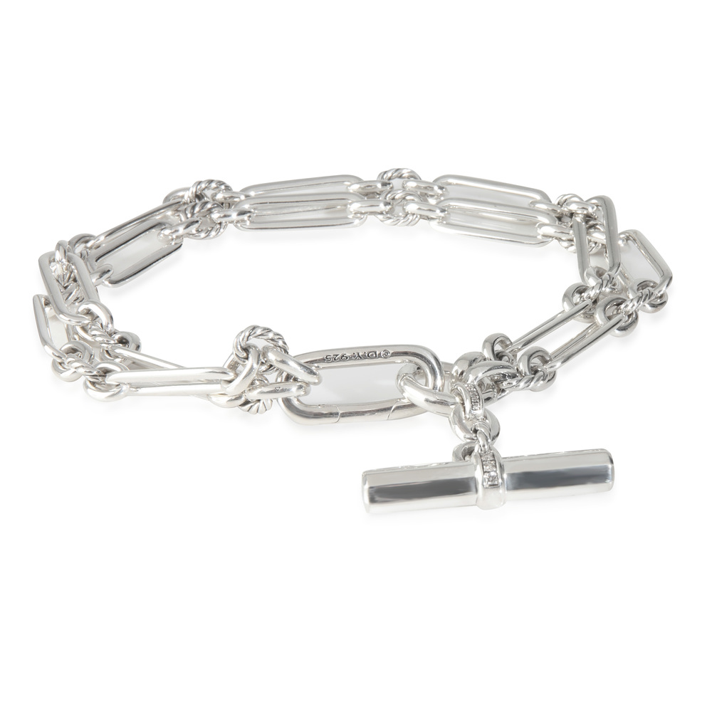 David Yurman Sterling Silver Diamond Lexington Necklace - Picture 2 of 4